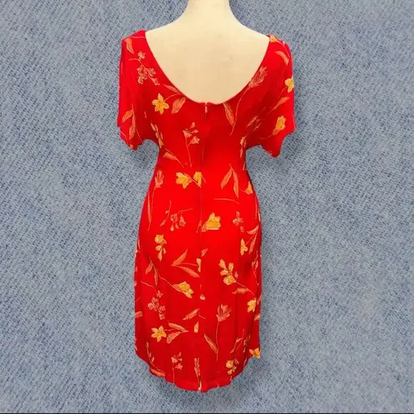 Pineapple Passion Women’s Red Floral Mini Dress – Size M - Picture 2 of 5